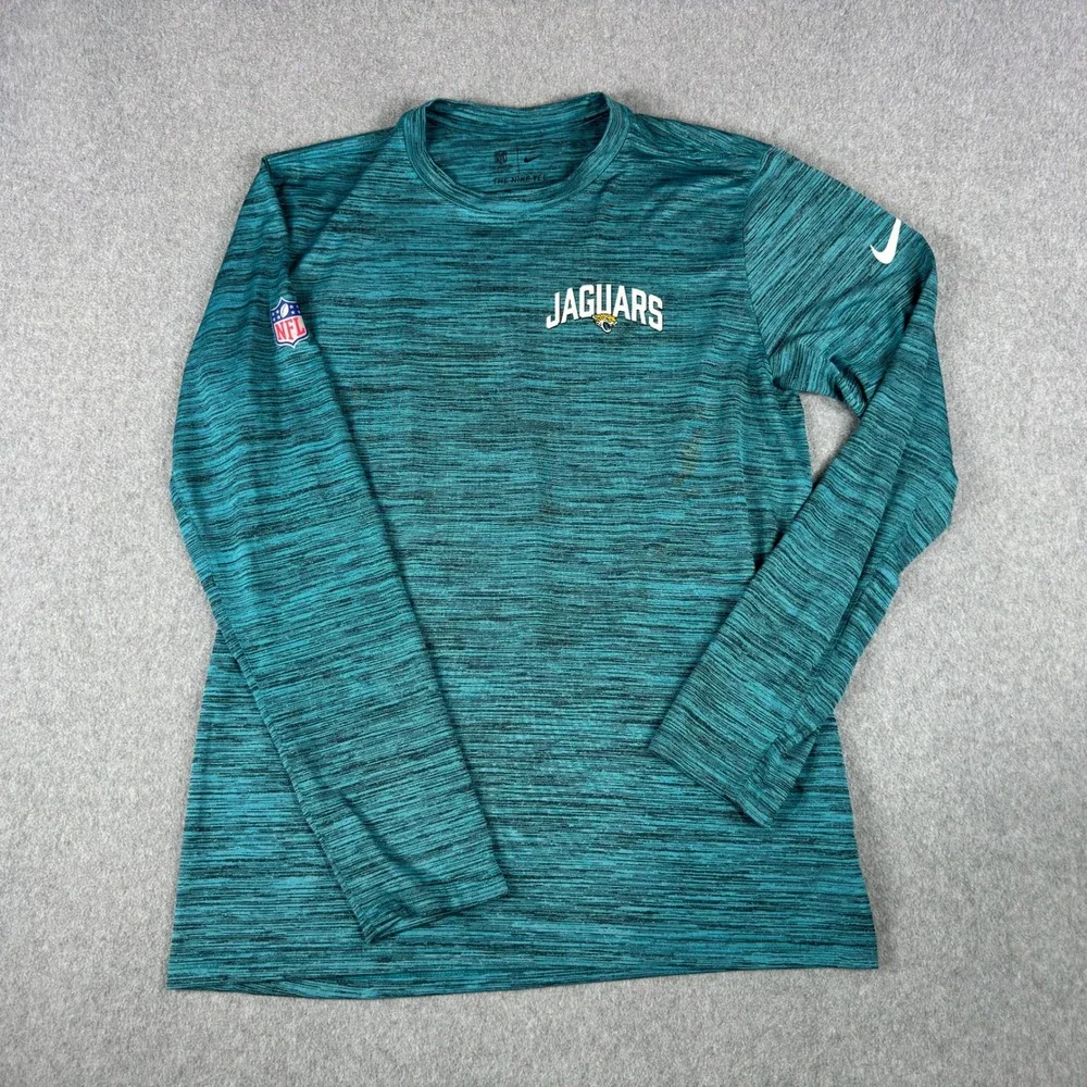 Jacksonville Jaguars Nike NFL On Field Long Sleeve Shirt Men's M Blue Heather